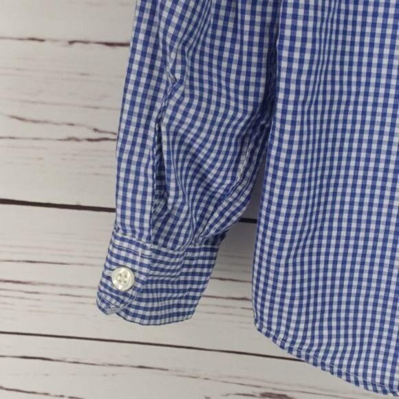 Class/Club Boys Blue & White Gingham Button-Down Shirt Long Sleeve Size 4T - Picture 5 of 6